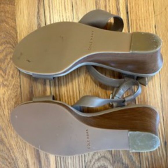 Cole Haan Lightly Used Taupe Wedges Size 8.5 - Picture 2 of 3